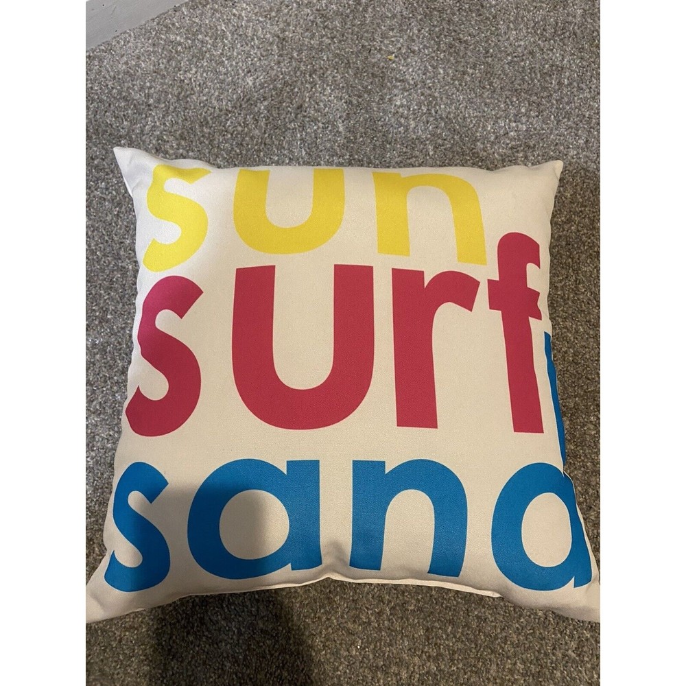 Sun Surf Sand Throw Pillow, Beach Throw Pillow, Beachhouse